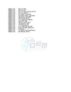 RM85 (P03) drawing * COLOR CHART *