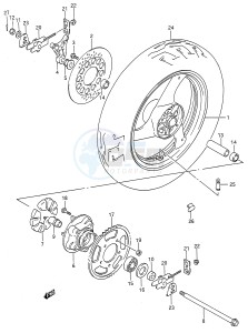 GSX600F (E28) Katana drawing REAR WHEEL (MODEL K L M N P R S T)