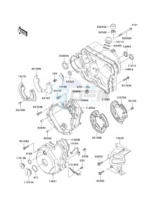 KL 650 A [KLR650] (A15-A19) [KLR650] drawing ENGINE COVER-- S- -