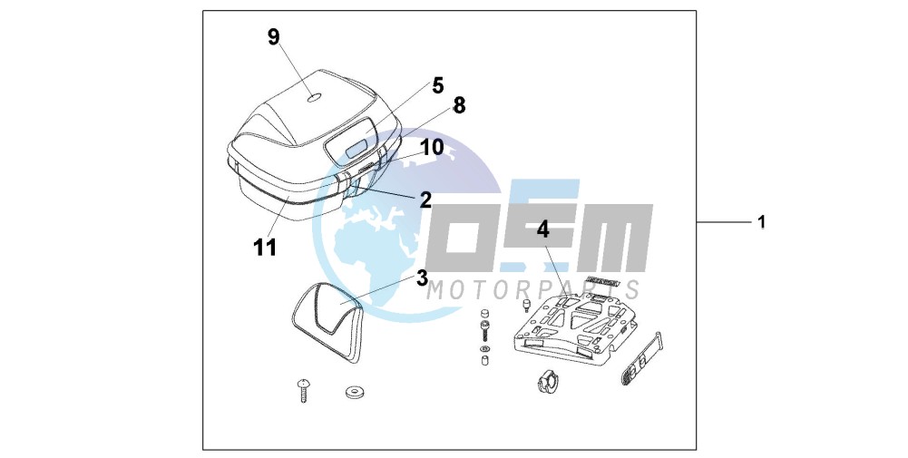 TOP BOX 45L ICELAND BLUE METALLIC