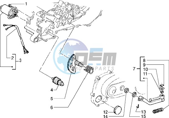 Starting motor-starter lever