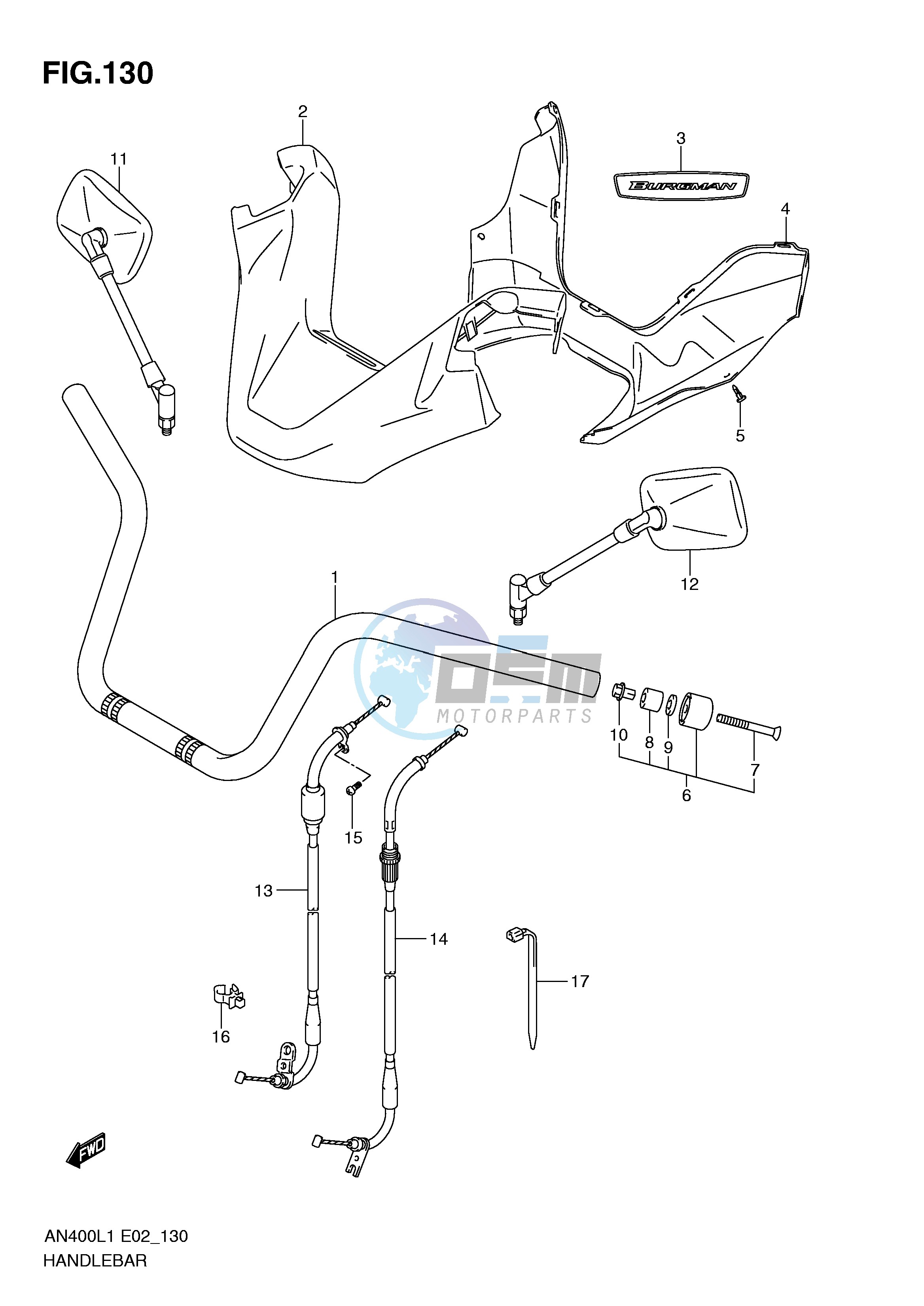 HANDLEBAR (AN400ZAL1 E51)