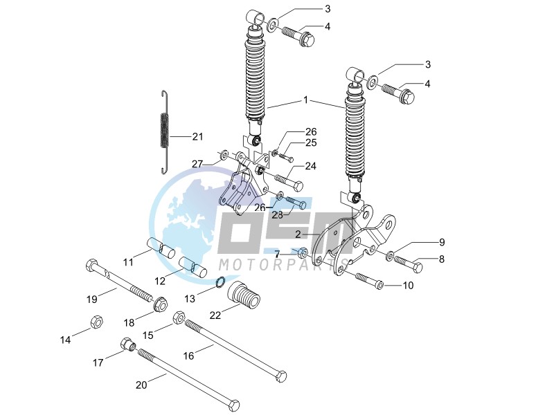 Rear suspension - Shock absorbers