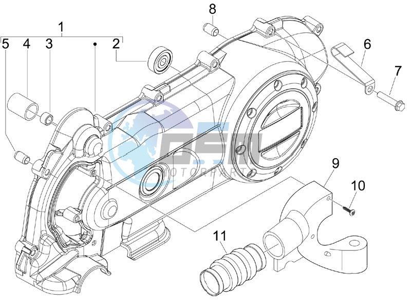 Crankcase cover and cooling