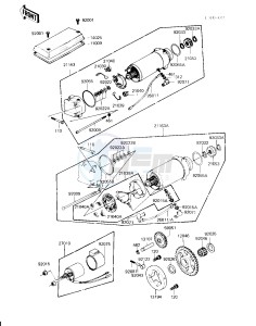 KZ 750 H [LTD] (H2-H4) [LTD] drawing STARTER MOTOR_STARTER CLUTCH -- 81-83 H2_H3_H4- -