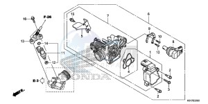 SH125AD SH125i UK - (E) drawing THROTTLE BODY/ FUEL INJECTOR