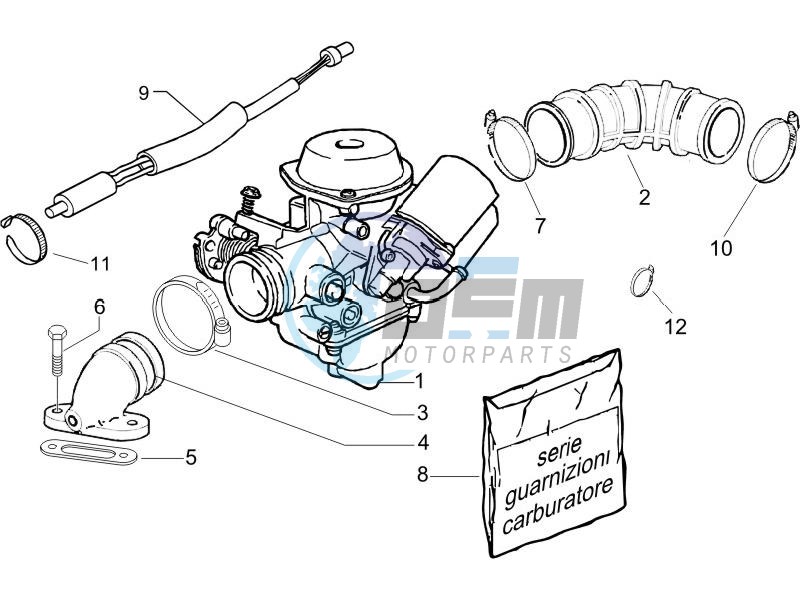 Carburettor assembly - Union pipe