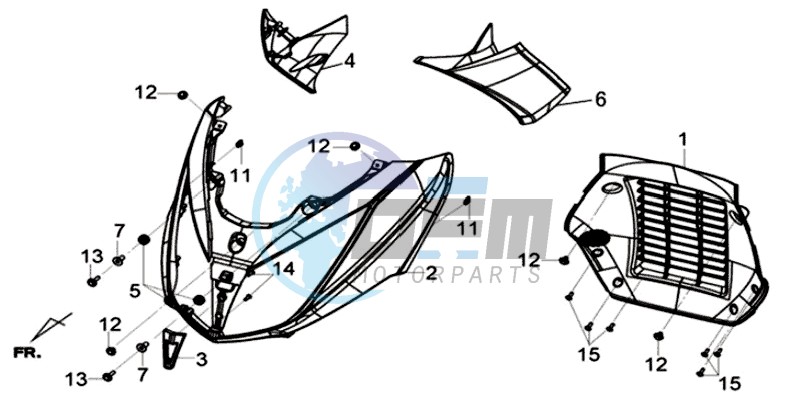 FRONT COVER /  INDICATORS / LEG INNER SHIELD