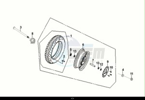 CROX 50 (AE05WB-EU) (E5) (M1) drawing FRONT WHEEL