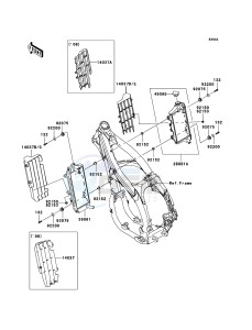 KLX450R KLX450A8F EU drawing Radiator