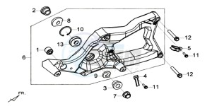 MAXSYM 400 EFI drawing REAR FORK - REAR SUSPENSION