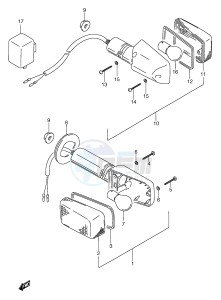 GSX750F (E2) drawing TURNSIGNAL LAMP (MODEL T)