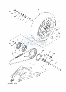 XSR900 MTM850 (BAE6) drawing REAR WHEEL