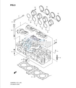 GSXF650 drawing CYLINDER HEAD