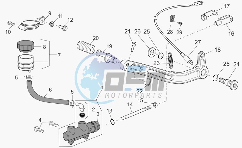 Rear master cylinder