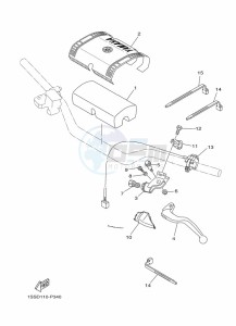 YZ250 (B9U6) drawing HANDLE SWITCH & LEVER