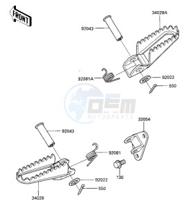 KX 250 D [KX250] (D1) [KX250] drawing FOOTRESTS