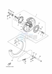 YZ250X (BF1M) drawing REAR WHEEL