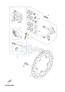 YP250RA EVOLIS 250 ABS (1YS8) drawing FRONT BRAKE CALIPER