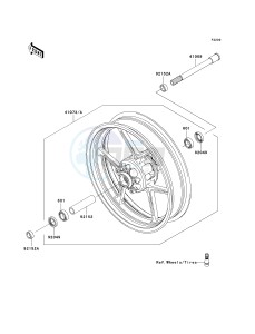 KLE 650 A [VERSYS] (9F-9F) A8F drawing FRONT HUB