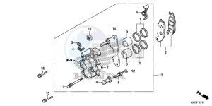 MSX125F MSX125 UK - (E) drawing FRONT BRAKE CALIPER