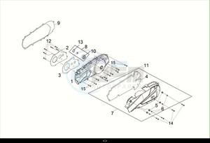 CRUISYM 125 (LV12W3-EU) (M2) drawing L. CRANK CASE COVER