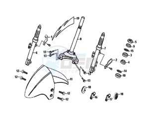 ORBIT II 50 45KMH (L8) EU drawing FRONT FORK / FRONT MUDGUARD / STEERING CROWN