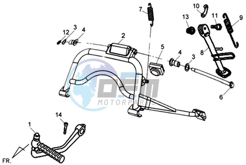 CENTRAL STAND -SIDE STAND- KICKSTARTER PEDAL