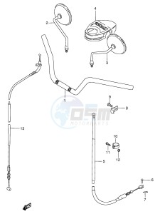 GN125 (E1) drawing HANDLEBAR - FRONT CABLE (MODEL N,GN125ER)