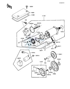 KZ 550 M [LTD SHAFT] (M1) [LTD SHAFT] drawing STARTER MOTOR_STARTER CLUTCH