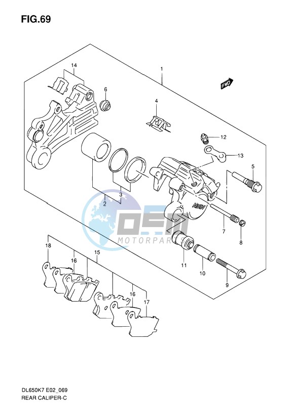 REAR CALIPER (ABS)