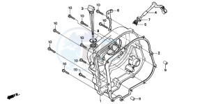 CA125 REBEL drawing RIGHT CRANKCASE COVER