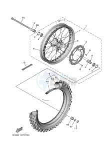 YZ65 (BR8A) drawing FRONT WHEEL