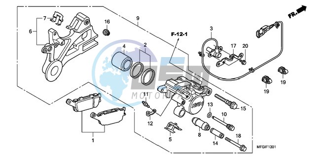 REAR BRAKE CALIPER (CB600FA/FA3)