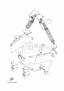 YXZ1000E YXZ1000R (B5J7) drawing REAR SUSPENSION