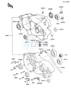 KX 80 E [KX80] (E2-E3) [KX80] drawing CRANKCASE -- 84 KX80-E2- -