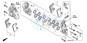 CB1300SA9 UK - (E / ABS BCT MKH MME TWO) drawing FRONT BRAKE CALIPER