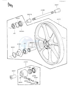 KZ 700 A (A1) drawing FRONT WHEEL_HUB