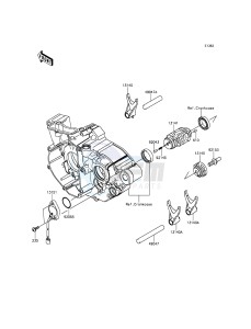 KX250F KX250ZFF EU drawing Gear Change Drum/Shift Fork(s)