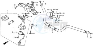 CB750F2 SEVEN FIFTY drawing HANDLE PIPE/TOP BRIDGE (CB750F2)