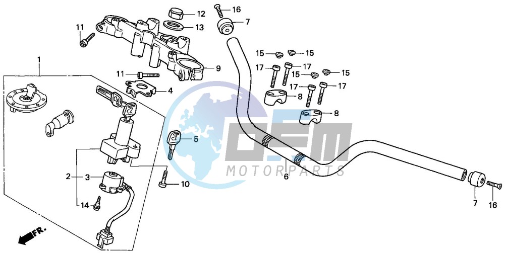 HANDLE PIPE/TOP BRIDGE (CB750F2)