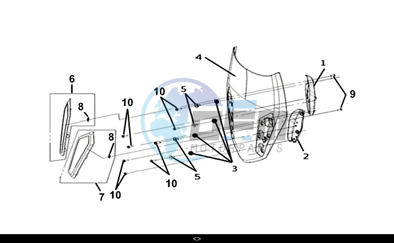 R WIND SCREEN STAY