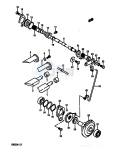 RM250 (G-H) drawing EXHAUST VALVE (MODEL H)