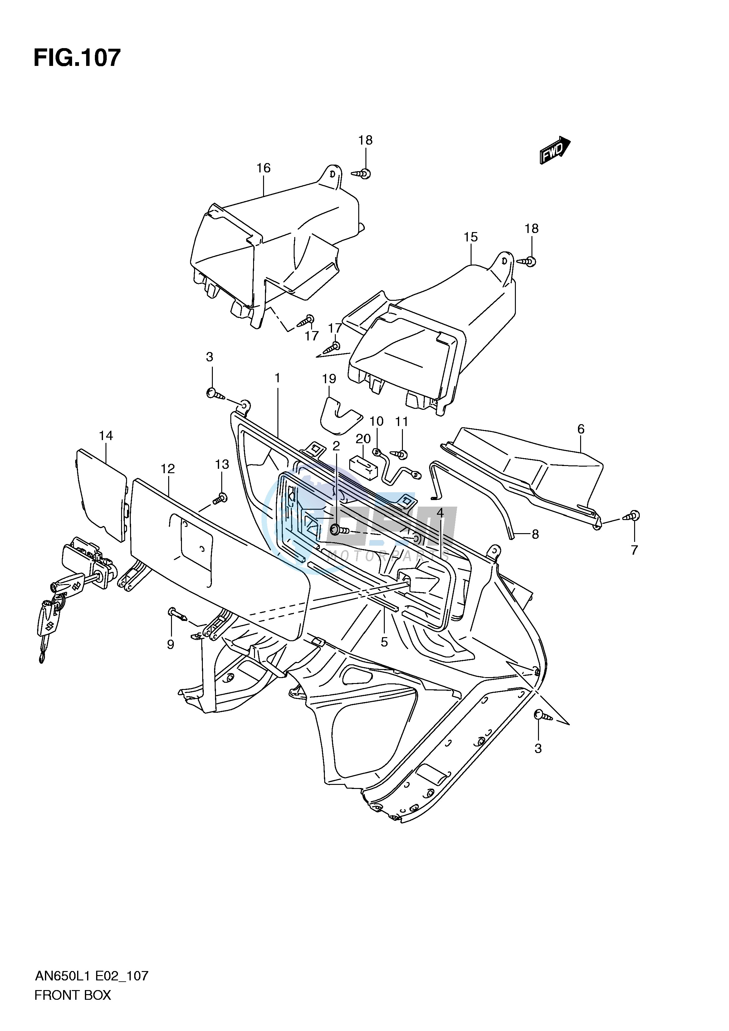 FRONT BOX (AN650L1 E19)