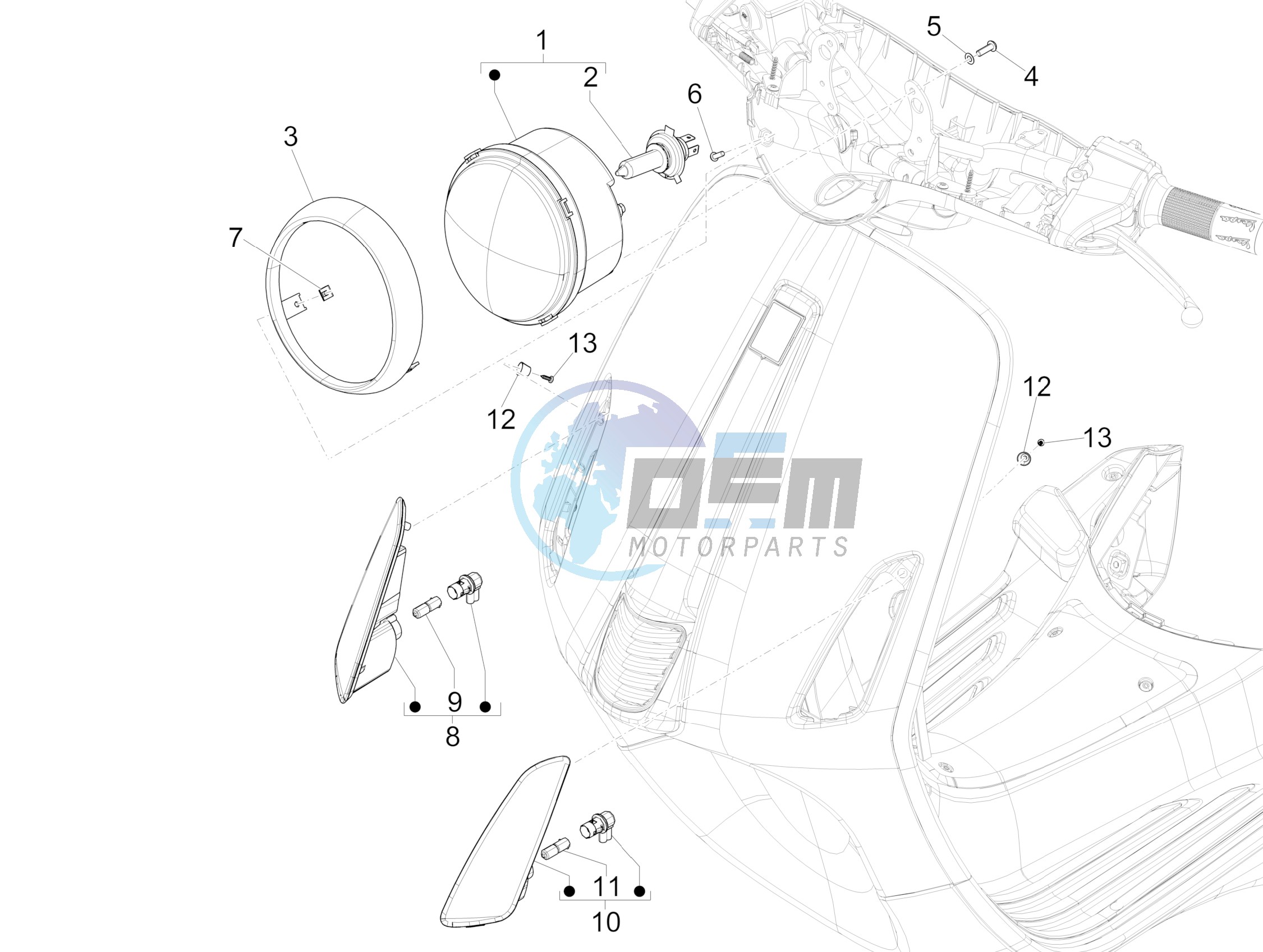 Front headlamps - Turn signal lamps