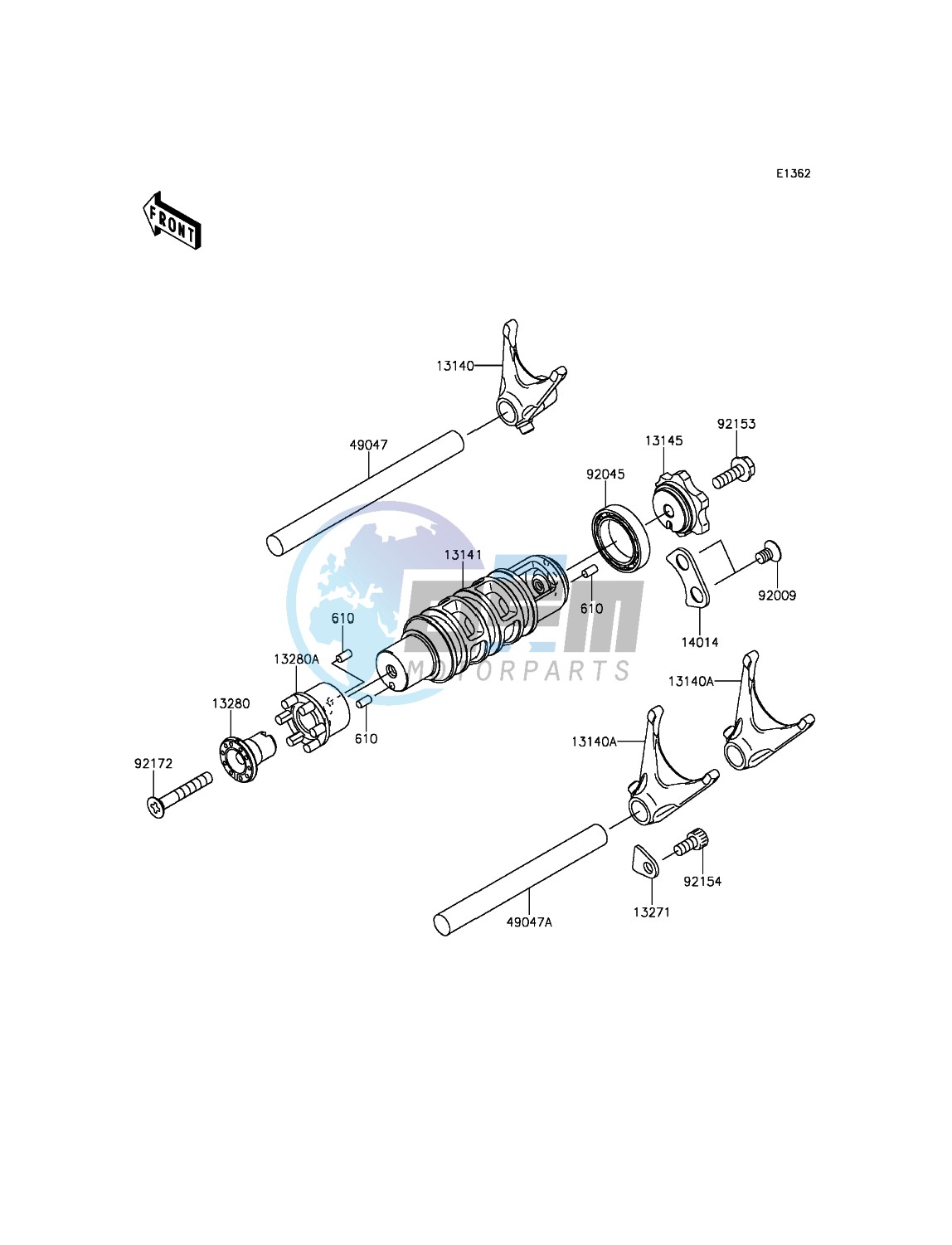 Gear Change Drum/Shift Fork(s)