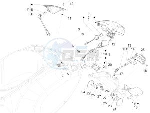 150 4T 3V ie Primavera (NAFTA) drawing Rear headlamps - Turn signal lamps