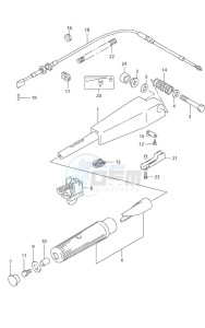 DF 9.9 drawing Tiller Handle S/N 652501 to 65XXXX