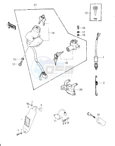 KZ 750 H [LTD] (H1) [LTD] drawing IGNITION SWITCH_LOCKS_REFLECTORS -- 80 H1- -