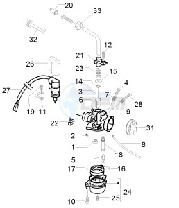 LX 50 2T E2 Touring (30Kmh) drawing Carburetor components